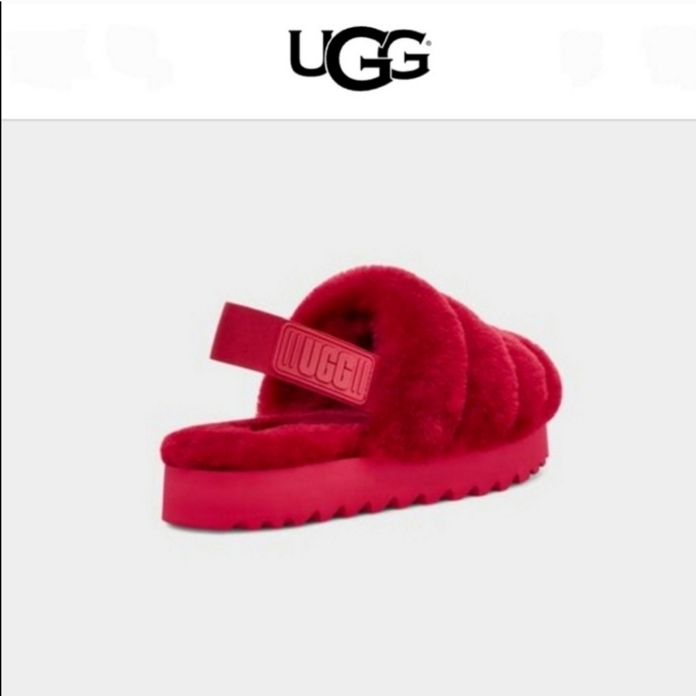 UGG Super Fluff Slipper Ribbon Red - Picture 4 of 16